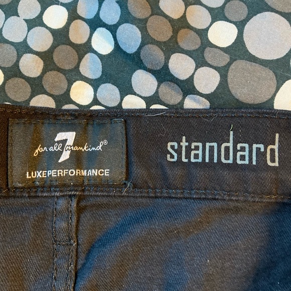 Seven for all Mankind Straight Leg Black Jeans Luxe Performance Standard Sz 32 - Picture 9 of 11